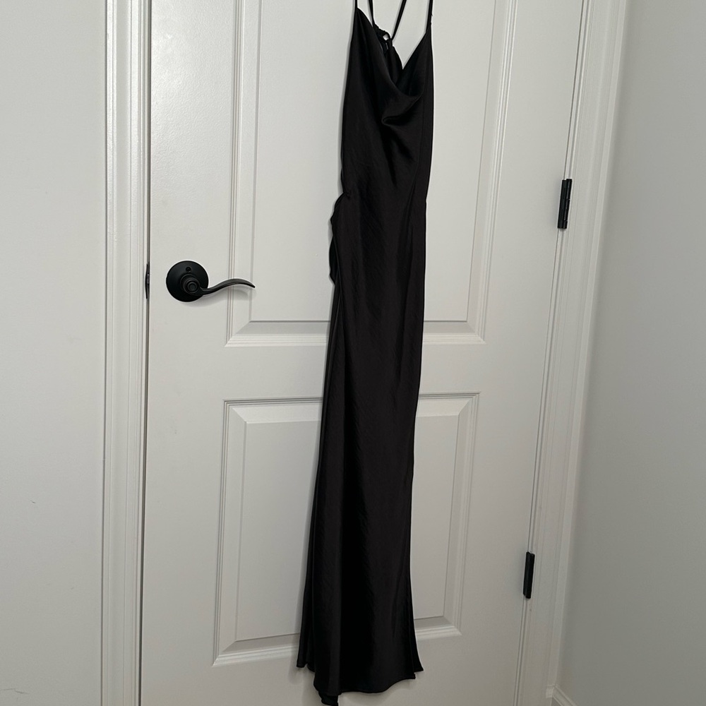 Cowl neck midi slip dress